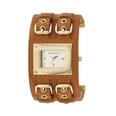 michael kors cuff leather watch